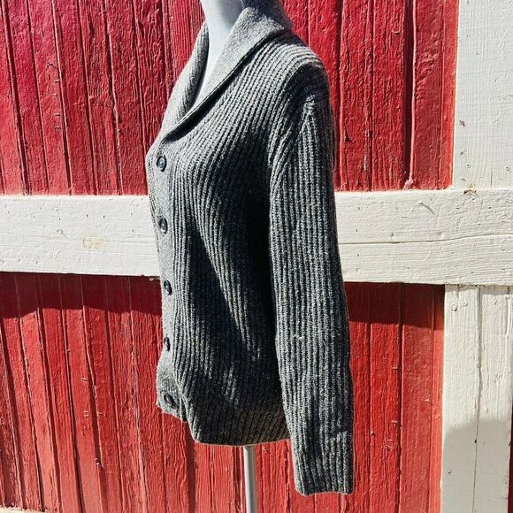 Dockers Cardigan Sweater Sz Small Gray knit Wool Blend Preppy - Picture 2 of 9